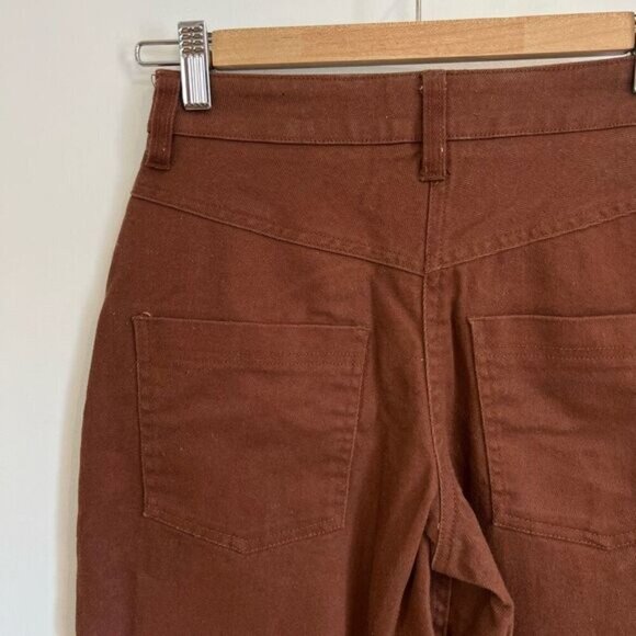 Frank and Oak Amelia Pants Vintage Fit Women’s 00 Brown Balloon Pockets Retro - Picture 14 of 15